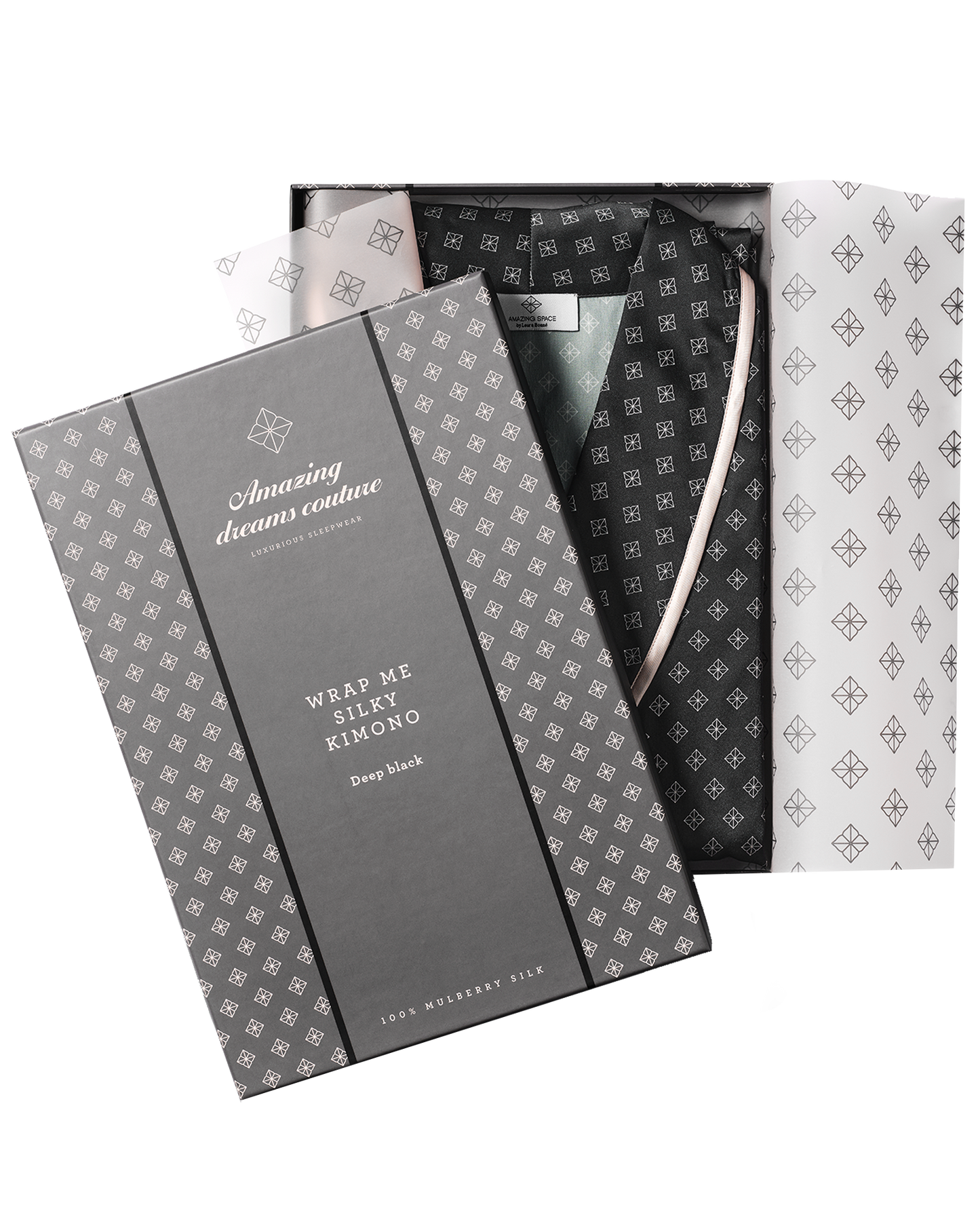 Amazing Space – Wrap Me Silky Kimono – Deep Black - billede 7