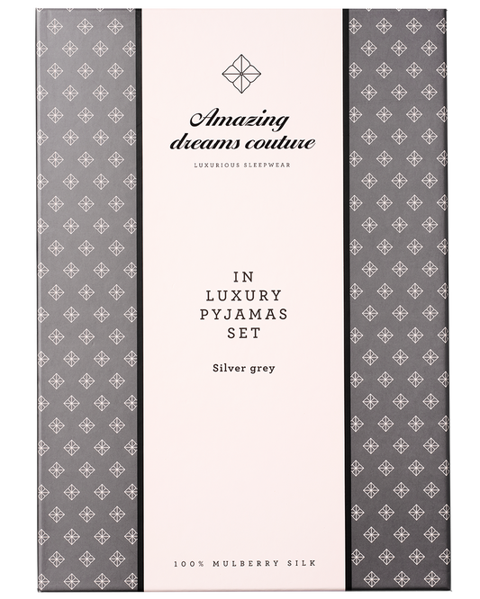 Amazing Space N Luxury pyjamas i sølvgrå silke