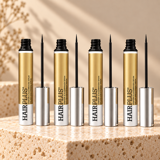 Tolure Hairplus 4-pack på travertin i samme beige billedstil.